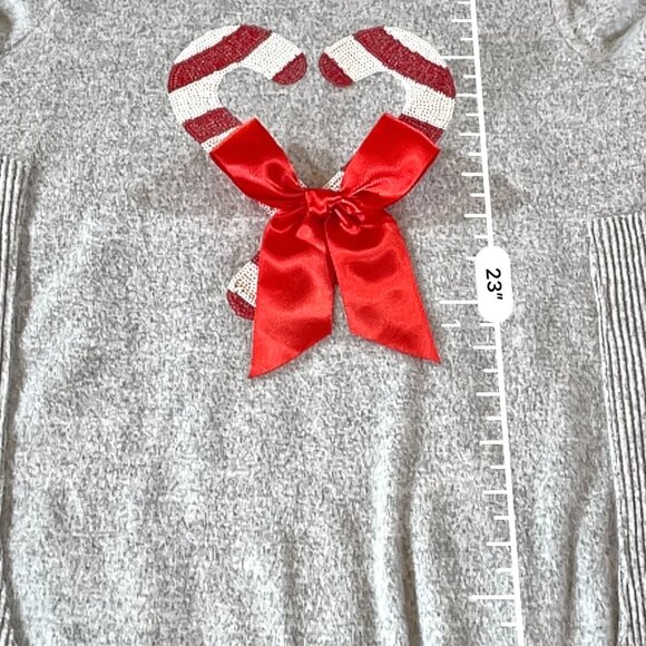 Colortro Girls Grey Soft Candy Cane Sweater Size L 14/16 - Picture 6 of 9